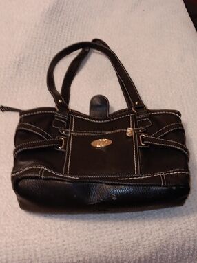 Black Women’s Tote Bag with Contrast Stitching
